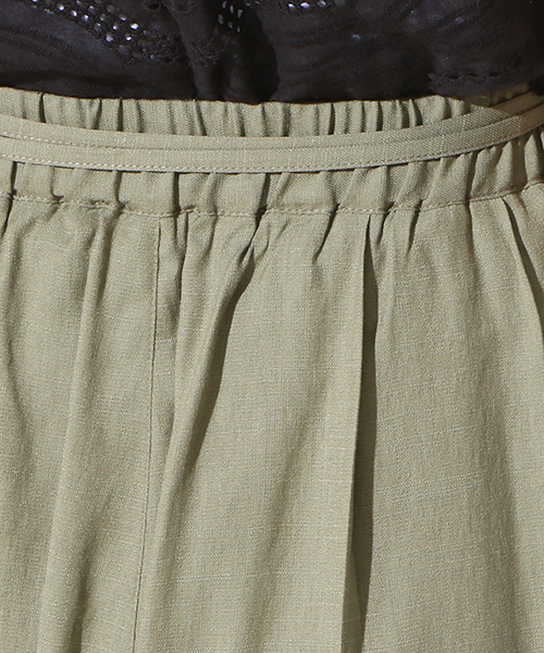 natural couture（ナチュラルクチュール）の「麻調スラブワイド（その他パンツ・レディース・ネイビー/カーキ/キャメル・FREE）」の5枚目の写真