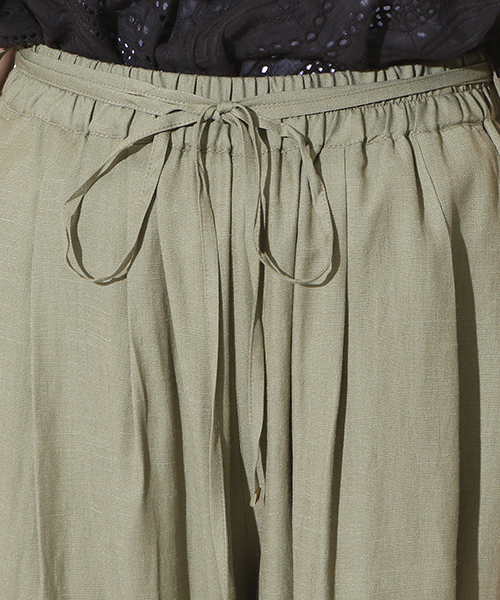 natural couture（ナチュラルクチュール）の「麻調スラブワイド（その他パンツ・レディース・ネイビー/カーキ/キャメル・FREE）」の6枚目の写真