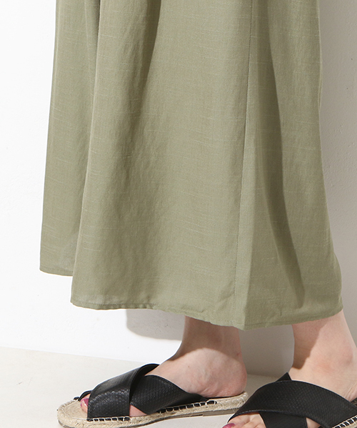 natural couture（ナチュラルクチュール）の「麻調スラブワイド（その他パンツ・レディース・ネイビー/カーキ/キャメル・FREE）」の8枚目の写真