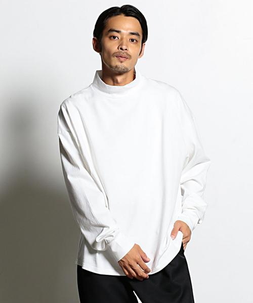 EN ROUTE（アンルート）の「オーバーサイズモックネックプルオーバ◆（Tシャツ/カットソー・メンズ・オフホワイト/オリーブ/ネイビー・2/1/3）」の2枚目の写真