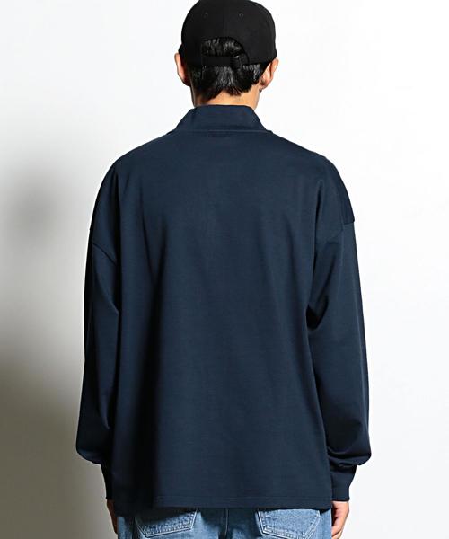 EN ROUTE（アンルート）の「オーバーサイズモックネックプルオーバ◆（Tシャツ/カットソー・メンズ・オフホワイト/オリーブ/ネイビー・2/1/3）」の4枚目の写真