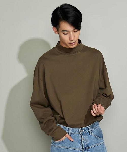 EN ROUTE（アンルート）の「オーバーサイズモックネックプルオーバ◆（Tシャツ/カットソー・メンズ・オフホワイト/オリーブ/ネイビー・2/1/3）」の13枚目の写真