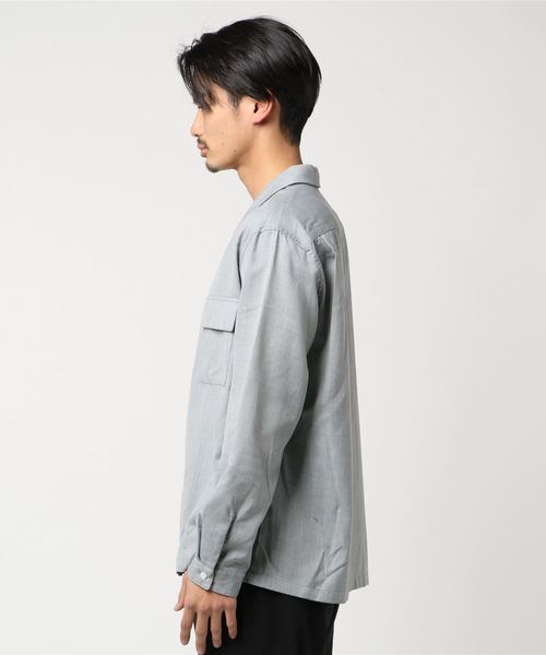 BEAUTY&YOUTH UNITED ARROWS（ビューティーアンドユースユナイテッドアローズ）の「BY ウーステッド ワイドフォルム シャツ ◆（シャツ/ブラウス・メンズ・ネイビー/ダークグリーン/ライトグレー・X-LARGE/LARGE/MEDIUM/SMALL）」の13枚目の写真