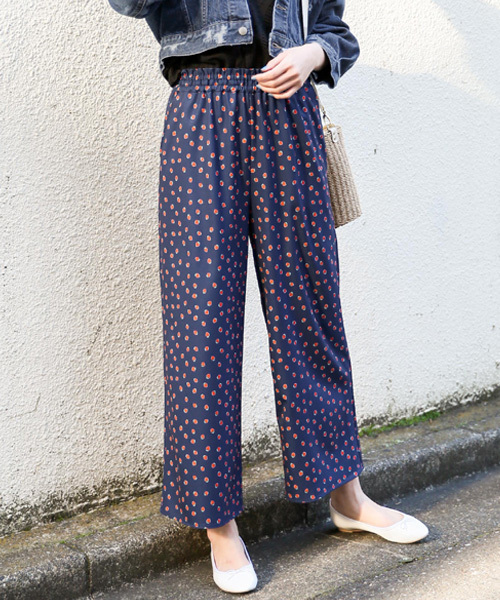 LOWRYS FARM（ローリーズファーム）の「アソートガライージーパンツ　783101 （その他パンツ・レディース・ブラック/ネイビー/オフホワイト/ドット・FREE）」の4枚目の写真