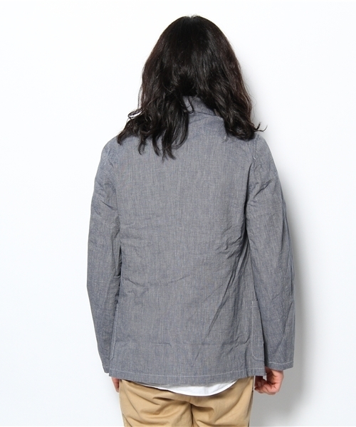 Sanca（サンカ）の「Sanca/INDIGO LINEN CANVAS PEAKED JACKET（テーラードジャケット・メンズ・ブラウン/インディゴブルー・3/2/1）」の4枚目の写真