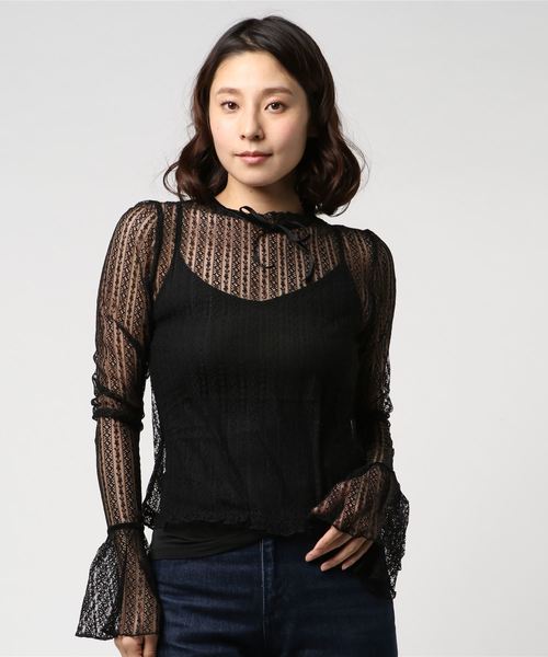 Swankiss（スワンキス）の「WP scallop lacyinner（その他トップス・レディース・ブラック・FREE）」の4枚目の写真