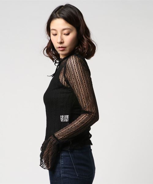 Swankiss（スワンキス）の「WP scallop lacyinner（その他トップス・レディース・ブラック・FREE）」の2枚目の写真