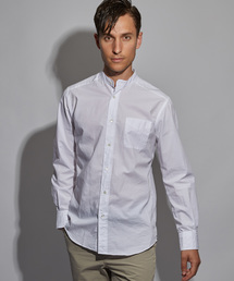 「Cricket」クリケットオリジナル タイプライター生地 スタンドカラーシャツ 日本製