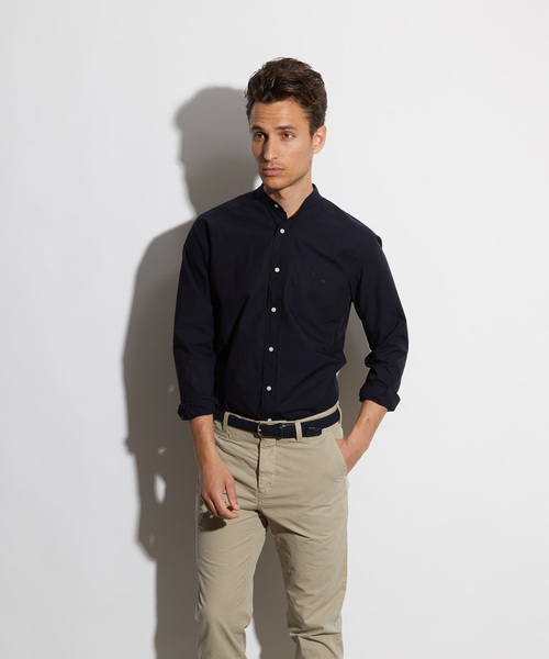 Cricket(クリケット)の「「Cricket」クリケットオリジナル タイプライター生地 スタンドカラーシャツ 日本製(シャツ/ブラウス・メンズ・ホワイト/ネイビー・X-LARGE/MEDIUM/LARGE)」の6枚目の写真