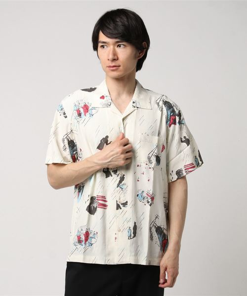PORTER CLASSIC（ポータークラシック）の「Porter Classic / ポータークラシック : FILM NOIRALOHA SHIRT＃（シャツ/ブラウス・メンズ・ブラック/ホワイト/ブルー系その他・LARGE/SMALL/MEDIUM）」の9枚目の写真
