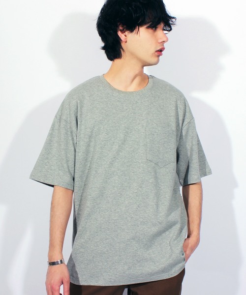 ８(eight)（エイト）の「無地 半袖Tシャツ ビッグTシャツ ビッグシルエット（Tシャツ/カットソー・メンズ・ネイビー/ホワイト/グレー/ブラック・MEDIUM/LARGE）」の3枚目の写真