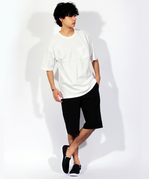 ８(eight)（エイト）の「無地 半袖Tシャツ ビッグTシャツ ビッグシルエット（Tシャツ/カットソー・メンズ・ネイビー/ホワイト/グレー/ブラック・MEDIUM/LARGE）」の15枚目の写真