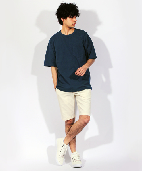 ８(eight)（エイト）の「無地 半袖Tシャツ ビッグTシャツ ビッグシルエット（Tシャツ/カットソー・メンズ・ネイビー/ホワイト/グレー/ブラック・MEDIUM/LARGE）」の18枚目の写真