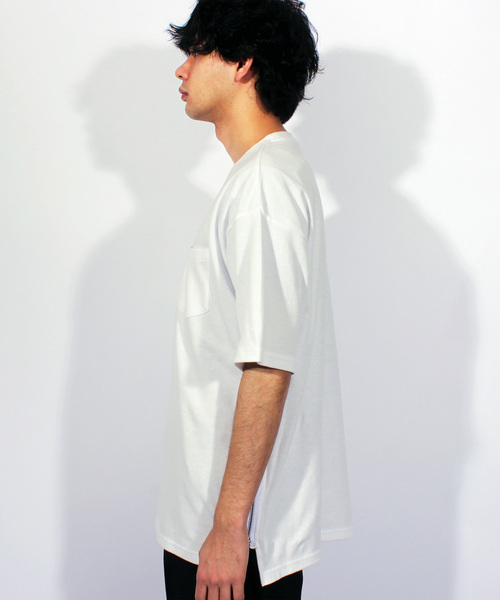 ８(eight)（エイト）の「無地 半袖Tシャツ ビッグTシャツ ビッグシルエット（Tシャツ/カットソー・メンズ・ネイビー/ホワイト/グレー/ブラック・MEDIUM/LARGE）」の19枚目の写真