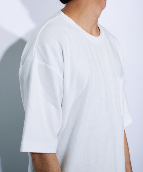 ８(eight)（エイト）の「無地 半袖Tシャツ ビッグTシャツ ビッグシルエット（Tシャツ/カットソー・メンズ・ネイビー/ホワイト/グレー/ブラック・MEDIUM/LARGE）」の22枚目の写真