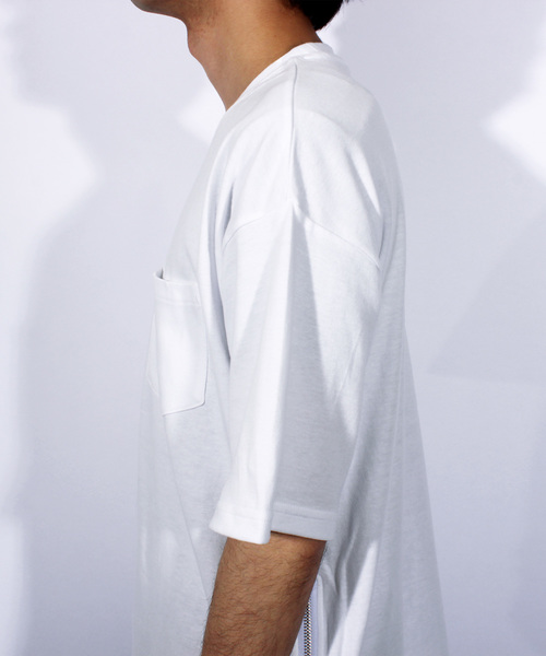 ８(eight)（エイト）の「無地 半袖Tシャツ ビッグTシャツ ビッグシルエット（Tシャツ/カットソー・メンズ・ネイビー/ホワイト/グレー/ブラック・MEDIUM/LARGE）」の8枚目の写真