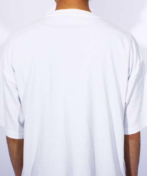 ８(eight)（エイト）の「無地 半袖Tシャツ ビッグTシャツ ビッグシルエット（Tシャツ/カットソー・メンズ・ネイビー/ホワイト/グレー/ブラック・MEDIUM/LARGE）」の9枚目の写真