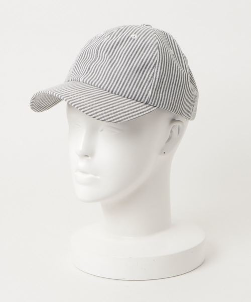 LBC（エルビーシー）の「シアサッカー キャップ（キャップ・レディース・ネイビー/コーラル/ブラック/グレー・FREE）」の4枚目の写真