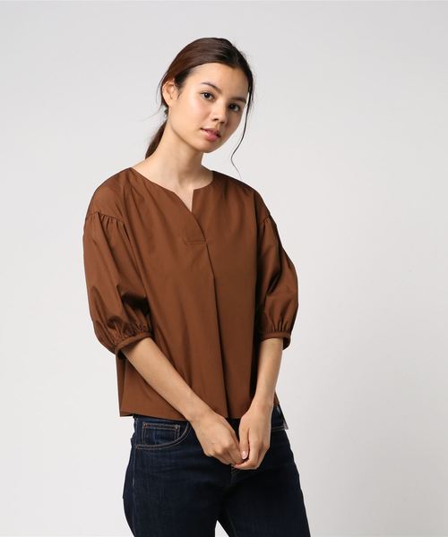 NOLLEY’S（ノーリーズ）の「タイプライター袖ボリュームブラウス（シャツ/ブラウス・レディース・ホワイト/ブラウン/ブラック・36/38）」の3枚目の写真