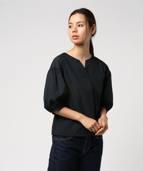 NOLLEY’S（ノーリーズ）の「タイプライター袖ボリュームブラウス（シャツ/ブラウス・レディース・ホワイト/ブラウン/ブラック・36/38）」の2枚目の写真