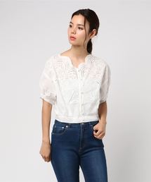 SY3 | 【コットン100％】刺繍スカラップレースブラウス(シャツ/ブラウス)