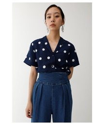 MOUSSY | HALF SLEEVE LINEN DOT SHIRT(シャツ/ブラウス)