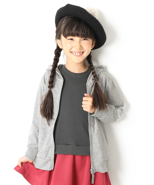 devirock(デビロック)の「長袖ベーシックジップアップパーカー ジップパーカー(パーカー・キッズ・ブラック/ネイビー/レッド/カーキ/ピンク/ターコイズブルー/ヘザーチャコール/杢グレー/ブルー/ブルー系その他/グリーン系その他/ライトパープル/スモークピンク/イエロー/キャメル/ピンク系その他/モカ・80cm/90cm/110cm/100cm/120cm/130cm/140cm/150cm/160cm)」の3枚目の写真