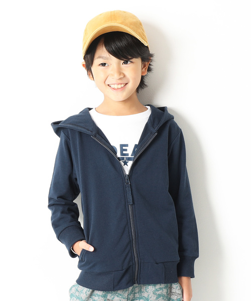 devirock(デビロック)の「長袖ベーシックジップアップパーカー ジップパーカー(パーカー・キッズ・ブラック/ネイビー/レッド/カーキ/ピンク/ターコイズブルー/ヘザーチャコール/杢グレー/ブルー/ブルー系その他/グリーン系その他/ライトパープル/スモークピンク/イエロー/キャメル/ピンク系その他/モカ・80cm/90cm/110cm/100cm/120cm/130cm/140cm/150cm/160cm)」の8枚目の写真