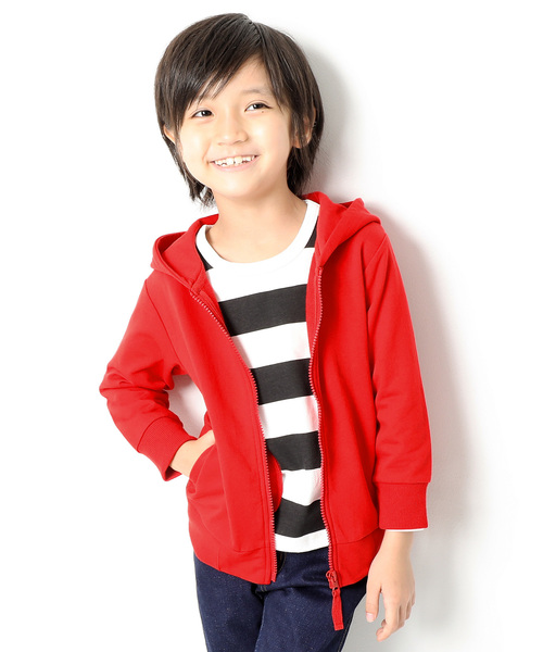 devirock(デビロック)の「長袖ベーシックジップアップパーカー ジップパーカー(パーカー・キッズ・ブラック/ネイビー/レッド/カーキ/ピンク/ターコイズブルー/ヘザーチャコール/杢グレー/ブルー/ブルー系その他/グリーン系その他/ライトパープル/スモークピンク/イエロー/キャメル/ピンク系その他/モカ・80cm/90cm/110cm/100cm/120cm/130cm/140cm/150cm/160cm)」の17枚目の写真