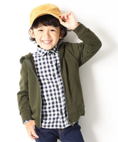 devirock(デビロック)の「長袖ベーシックジップアップパーカー ジップパーカー(パーカー・キッズ・ブラック/ネイビー/レッド/カーキ/ピンク/ターコイズブルー/ヘザーチャコール/杢グレー/ブルー/ブルー系その他/グリーン系その他/ライトパープル/スモークピンク/イエロー/キャメル/ピンク系その他/モカ・80cm/90cm/110cm/100cm/120cm/130cm/140cm/150cm/160cm)」の6枚目の写真