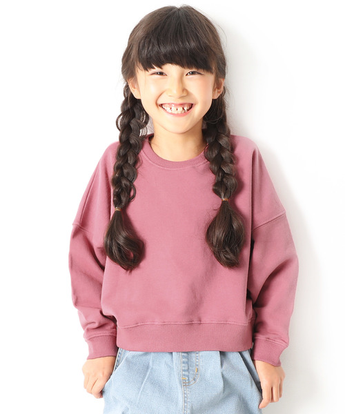 devirock(デビロック)の「ワイドショート丈スウェット長袖トレーナー(スウェット・キッズ・モカ/杢グレー/パープル系その他/スミクロ/ダークグリーン・120cm/140cm/150cm/100cm/160cm/110cm/130cm)」の5枚目の写真