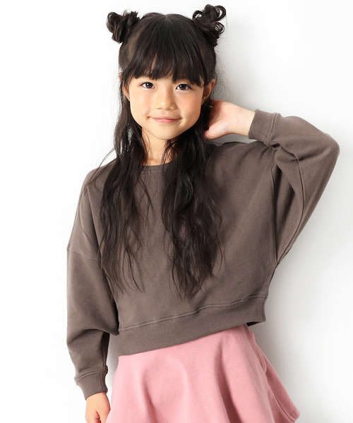 devirock(デビロック)の「ワイドショート丈スウェット長袖トレーナー(スウェット・キッズ・モカ/杢グレー/パープル系その他/スミクロ/ダークグリーン・120cm/140cm/150cm/100cm/160cm/110cm/130cm)」の4枚目の写真