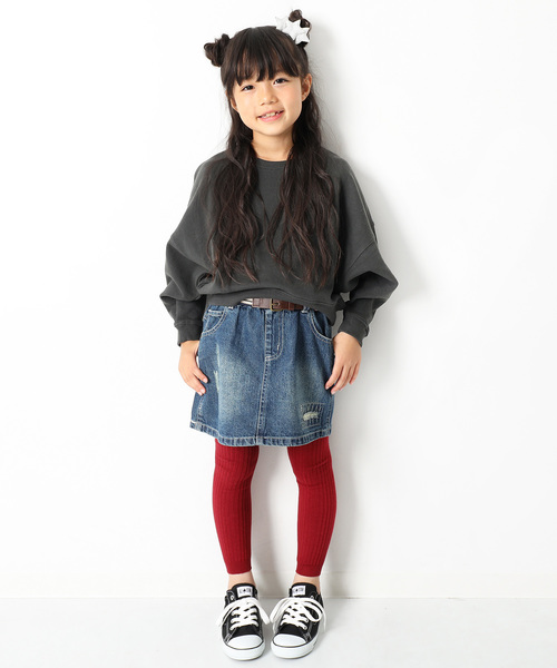 devirock(デビロック)の「ワイドショート丈スウェット長袖トレーナー(スウェット・キッズ・モカ/杢グレー/パープル系その他/スミクロ/ダークグリーン・120cm/140cm/150cm/100cm/160cm/110cm/130cm)」の6枚目の写真