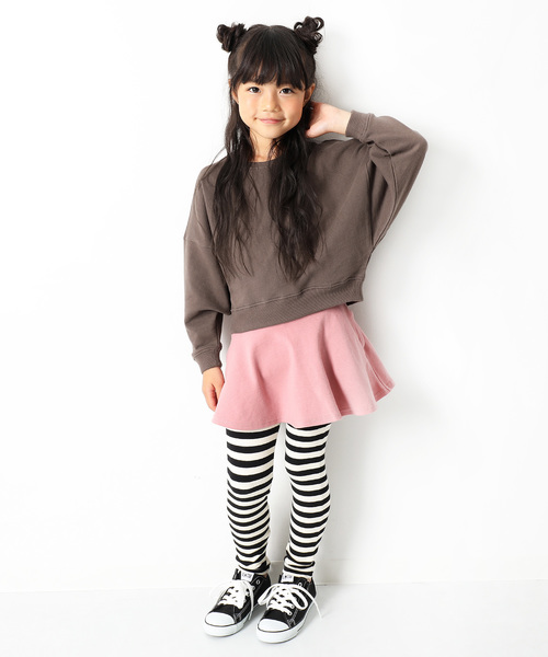 devirock(デビロック)の「ワイドショート丈スウェット長袖トレーナー(スウェット・キッズ・モカ/杢グレー/パープル系その他/スミクロ/ダークグリーン・120cm/140cm/150cm/100cm/160cm/110cm/130cm)」の8枚目の写真