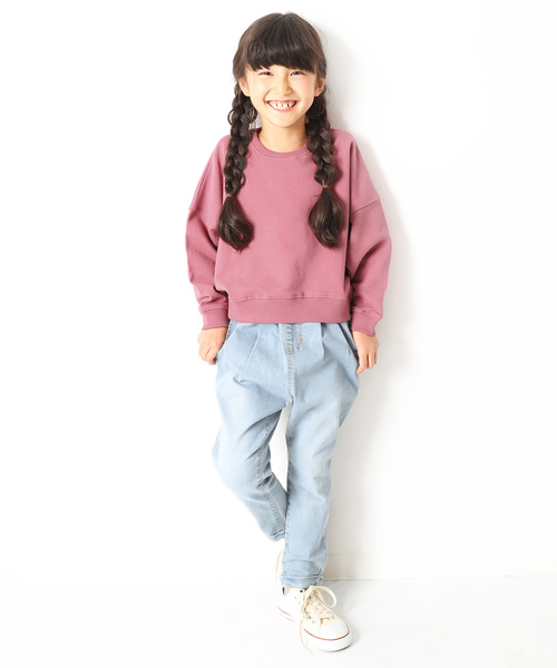 devirock(デビロック)の「ワイドショート丈スウェット長袖トレーナー(スウェット・キッズ・モカ/杢グレー/パープル系その他/スミクロ/ダークグリーン・120cm/140cm/150cm/100cm/160cm/110cm/130cm)」の10枚目の写真