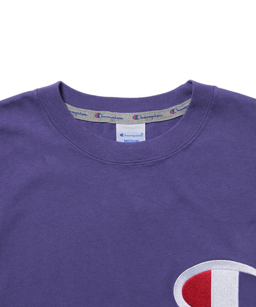 JUNRED（ジュンレッド）の「CHAMPION C刺繍T（Tシャツ/カットソー・メンズ・ホワイト/ブラック/パープル・M/L）」の4枚目の写真