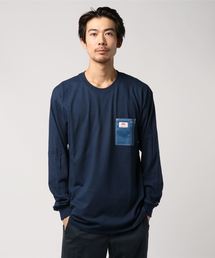 【ROUND HOUSE】 ロゴパッチデニムポケットロングスリーブTシャツ