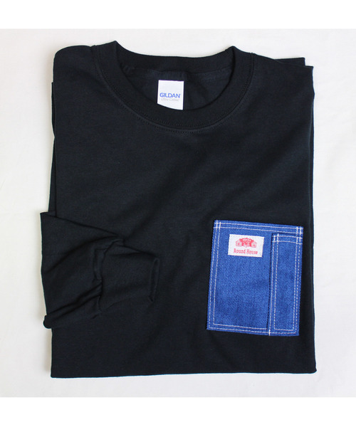 ROUND HOUSE（ラウンドハウス）の「【ROUND HOUSE】 ロゴパッチデニムポケットロングスリーブTシャツ（Tシャツ/カットソー・メンズ・ワイン/パープル/ホワイト/ブラック/ネイビー/オリーブ/オレンジ/グレー・L/XL/S/M）」の11枚目の写真