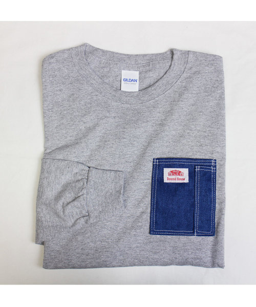ROUND HOUSE（ラウンドハウス）の「【ROUND HOUSE】 ロゴパッチデニムポケットロングスリーブTシャツ（Tシャツ/カットソー・メンズ・ワイン/パープル/ホワイト/ブラック/ネイビー/オリーブ/オレンジ/グレー・L/XL/S/M）」の12枚目の写真