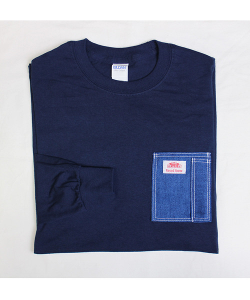 ROUND HOUSE（ラウンドハウス）の「【ROUND HOUSE】 ロゴパッチデニムポケットロングスリーブTシャツ（Tシャツ/カットソー・メンズ・ワイン/パープル/ホワイト/ブラック/ネイビー/オリーブ/オレンジ/グレー・L/XL/S/M）」の14枚目の写真
