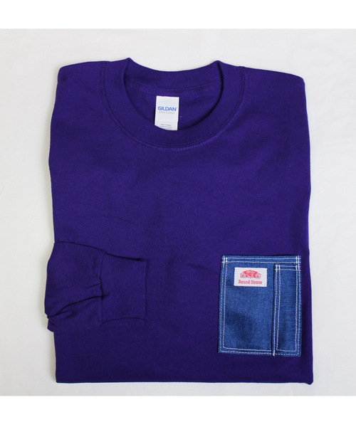 ROUND HOUSE（ラウンドハウス）の「【ROUND HOUSE】 ロゴパッチデニムポケットロングスリーブTシャツ（Tシャツ/カットソー・メンズ・ワイン/パープル/ホワイト/ブラック/ネイビー/オリーブ/オレンジ/グレー・L/XL/S/M）」の15枚目の写真