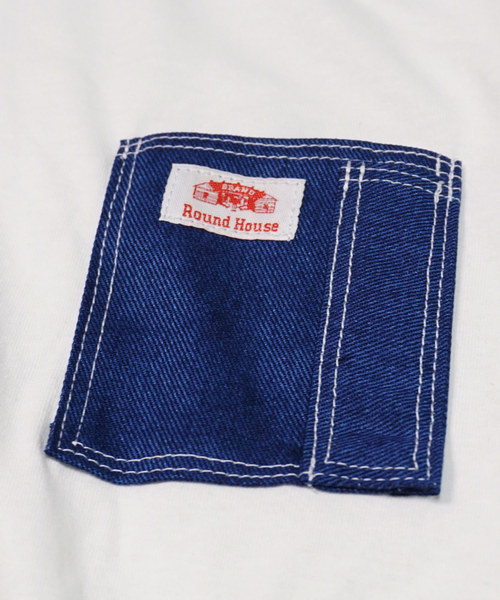 ROUND HOUSE（ラウンドハウス）の「【ROUND HOUSE】 ロゴパッチデニムポケットロングスリーブTシャツ（Tシャツ/カットソー・メンズ・ワイン/パープル/ホワイト/ブラック/ネイビー/オリーブ/オレンジ/グレー・L/XL/S/M）」の18枚目の写真