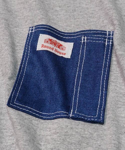 ROUND HOUSE（ラウンドハウス）の「【ROUND HOUSE】 ロゴパッチデニムポケットロングスリーブTシャツ（Tシャツ/カットソー・メンズ・ワイン/パープル/ホワイト/ブラック/ネイビー/オリーブ/オレンジ/グレー・L/XL/S/M）」の20枚目の写真