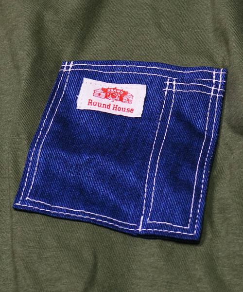 ROUND HOUSE（ラウンドハウス）の「【ROUND HOUSE】 ロゴパッチデニムポケットロングスリーブTシャツ（Tシャツ/カットソー・メンズ・ワイン/パープル/ホワイト/ブラック/ネイビー/オリーブ/オレンジ/グレー・L/XL/S/M）」の21枚目の写真