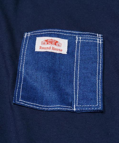 ROUND HOUSE（ラウンドハウス）の「【ROUND HOUSE】 ロゴパッチデニムポケットロングスリーブTシャツ（Tシャツ/カットソー・メンズ・ワイン/パープル/ホワイト/ブラック/ネイビー/オリーブ/オレンジ/グレー・L/XL/S/M）」の22枚目の写真