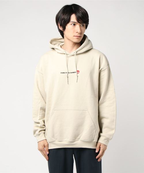 DOUBLE STEAL（ダブルスティール）の「Simple Stick DOU embroidery 裏起毛プルパーカー（パーカー・メンズ・ブラック/ベージュ/トップグレー/ライトグリーン・MEDIUM/LARGE/X-LARGE）」の10枚目の写真