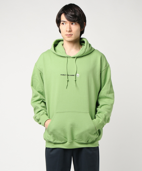 DOUBLE STEAL（ダブルスティール）の「Simple Stick DOU embroidery 裏起毛プルパーカー（パーカー・メンズ・ブラック/ベージュ/トップグレー/ライトグリーン・MEDIUM/LARGE/X-LARGE）」の7枚目の写真