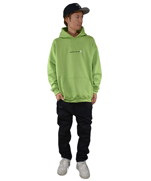DOUBLE STEAL（ダブルスティール）の「Simple Stick DOU embroidery 裏起毛プルパーカー（パーカー・メンズ・ブラック/ベージュ/トップグレー/ライトグリーン・MEDIUM/LARGE/X-LARGE）」の8枚目の写真