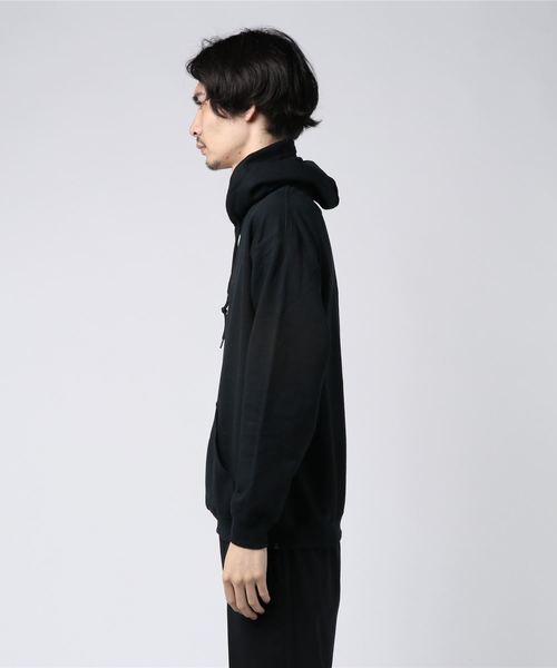 DOUBLE STEAL（ダブルスティール）の「Simple Stick DOU embroidery 裏起毛プルパーカー（パーカー・メンズ・ブラック/ベージュ/トップグレー/ライトグリーン・MEDIUM/LARGE/X-LARGE）」の6枚目の写真