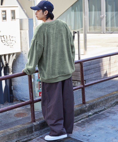 MONO-MART×KANGOL カンゴール ビッグシルエット ボア クルーネック